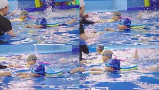 小孩子游泳-暑假学习游泳高清在线视频素材下载