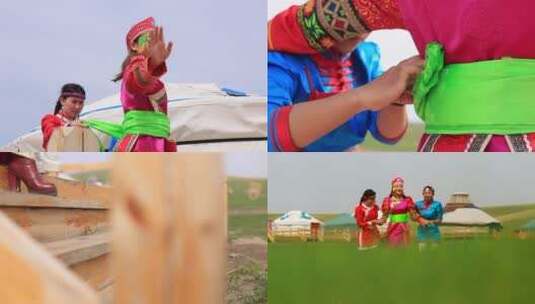 蒙古族婚礼蒙族服饰民族风俗特色高清在线视频素材下载