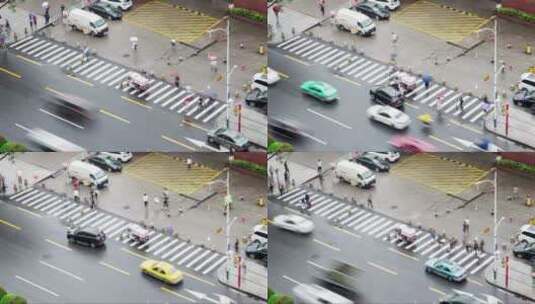 广州某城市十字路口的时移高清在线视频素材下载