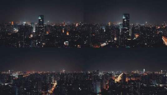 徐汇区商圈夜景航拍高清在线视频素材下载