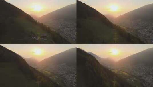 航拍意大利阿尔卑斯山景观高清在线视频素材下载