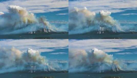 火山口浓烟高清在线视频素材下载