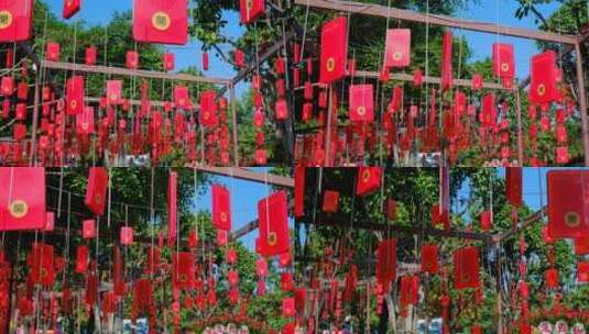 南方春节过年街头灯笼装饰节日气氛高清在线视频素材下载
