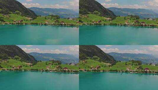 美丽的湖边小镇高清在线视频素材下载