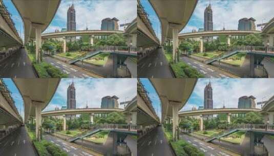 空挡的上海街道延时摄影高清在线视频素材下载