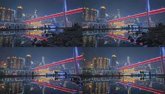 重庆地标洪崖洞夜景高清在线视频素材下载
