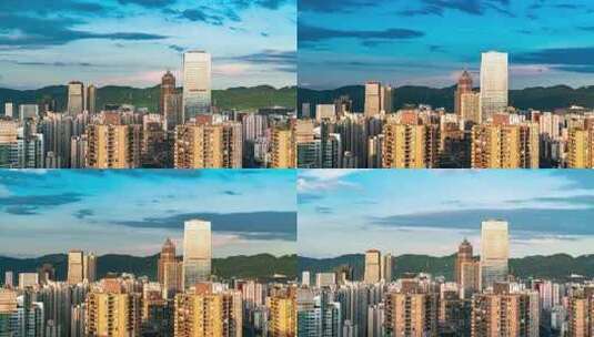 重庆南岸区CBD商圈地标建筑延时摄影高清在线视频素材下载