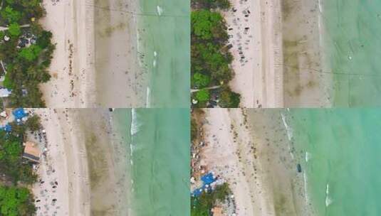 广西涠洲岛石螺口海滩 俯拍 海岸线高清在线视频素材下载