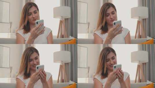 女人在用手机高清在线视频素材下载