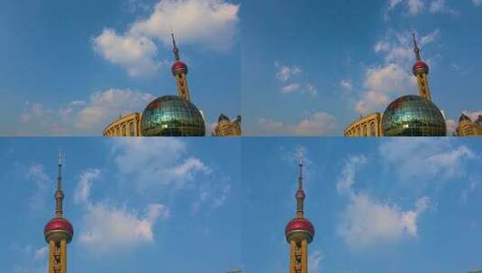 上海外滩城市地标建筑群延时摄影高清在线视频素材下载