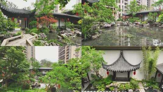 中式园林 庭院建筑高清在线视频素材下载