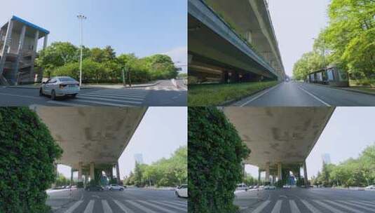 白天杭州市滨盛路车头行车空镜高清在线视频素材下载