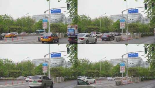 北京城市道路交通二环路高清在线视频素材下载
