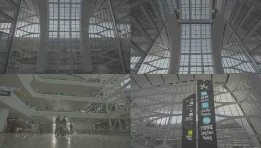 4K大兴机场内部环境建筑结构空镜高清在线视频素材下载