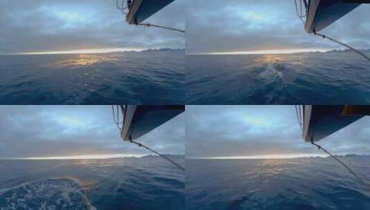 帆船在大海中航行第一视角高清在线视频素材下载
