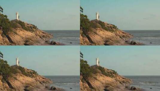 夏天海岸灯塔6k实拍高清在线视频素材下载
