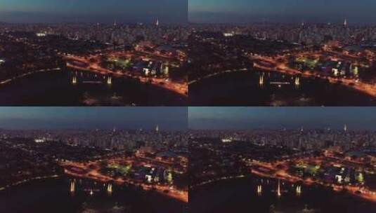 城市中心的夜景高清在线视频素材下载