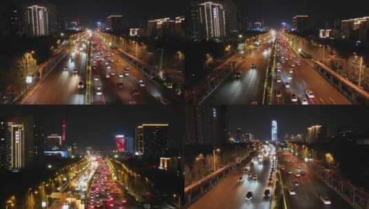 城市夜景 车流人流 城市空镜 车辆 交通高清在线视频素材下载