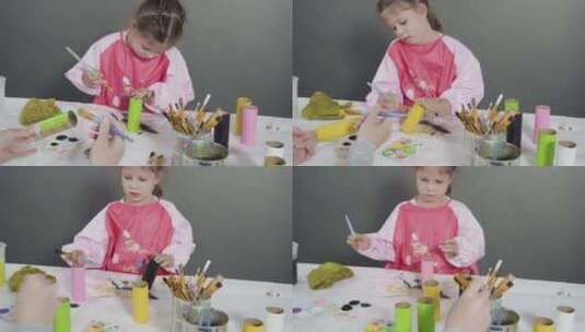 小孩绘画时移高清在线视频素材下载
