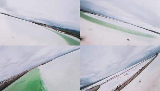 茶卡盐湖穿越机FPV航拍高清在线视频素材下载