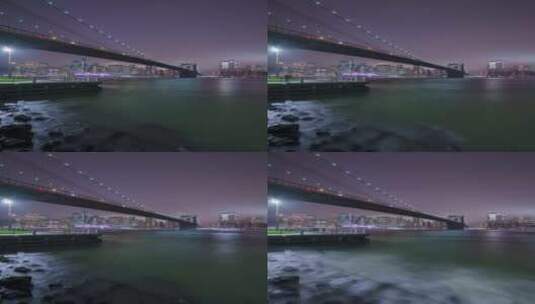 布鲁克林大桥延时摄影高清在线视频素材下载