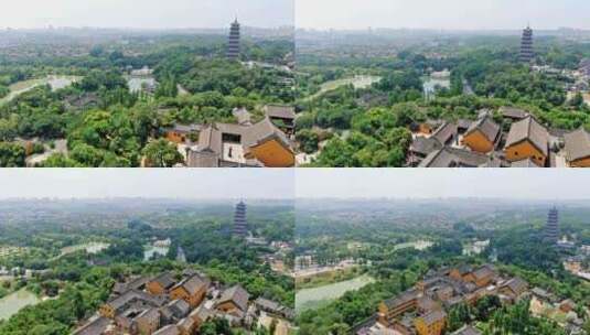 航拍扬州观音山大明寺栖灵塔景区高清在线视频素材下载