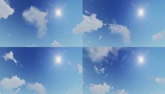 烈日炎炎的蓝天白云高清在线视频素材下载