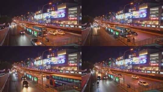 北京东三环城市夜景空镜高清在线视频素材下载