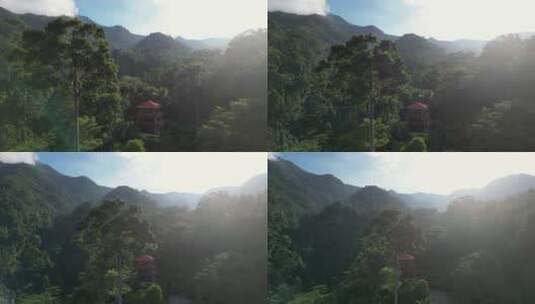 菲律宾山区热带雨林风景如画的鸟瞰图高清在线视频素材下载