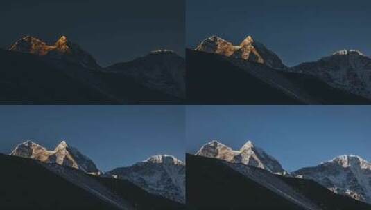 喜马拉雅珠峰雪山日出日照金山延时高清在线视频素材下载