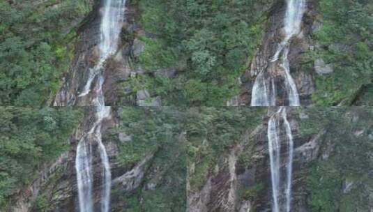 山水航拍庐山瀑布三叠泉高山流水山自然风景高清在线视频素材下载