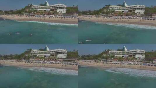 HDR印尼巴厘岛梦幻海滩日光浴航拍风光高清在线视频素材下载