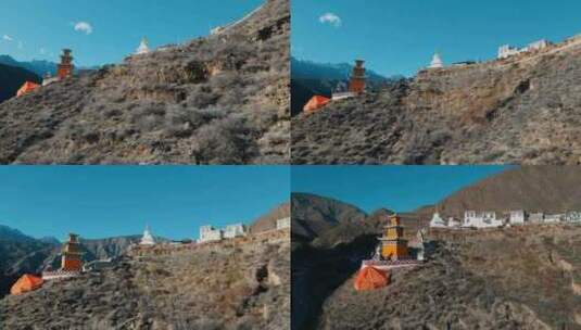西藏佛塔藏式民居高清在线视频素材下载