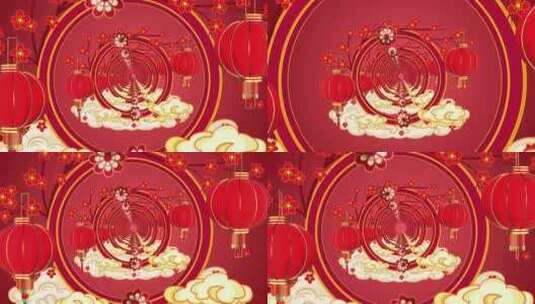 喜庆新春新年LED舞台背景高清在线视频素材下载
