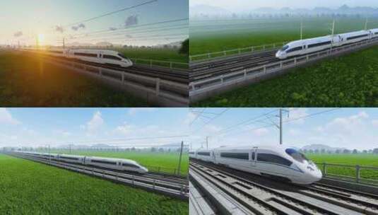 中国高铁动车和谐号高清在线视频素材下载