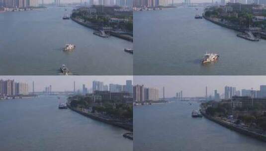 广州白鹅潭珠江航拍高清在线视频素材下载