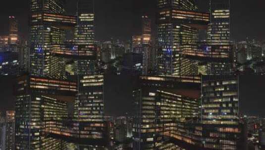 深圳城市建筑城市夜景楼宇航拍高清在线视频素材下载