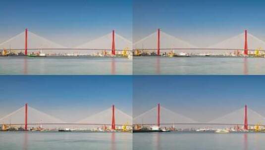 杨浦大桥延时高清在线视频素材下载