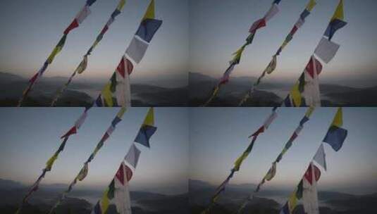 尼泊尔南摩布达创古寺清晨风景高清在线视频素材下载
