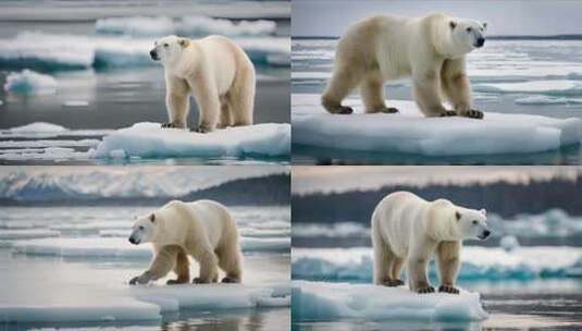 北极熊 冰川高清在线视频素材下载