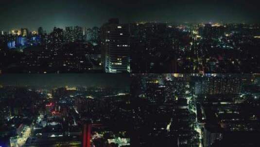合集郑州城市夜景居民楼航拍高清在线视频素材下载