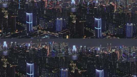 2024航拍杭州钱江新城夜景高清在线视频素材下载