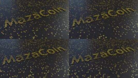 由移动金色数字制成的MazaCoin单词高清在线视频素材下载
