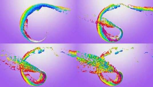 多色漆V7的涡流飞溅高清在线视频素材下载