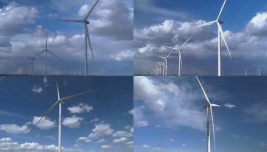 风力发电延时、风车转动、大风车高清在线视频素材下载