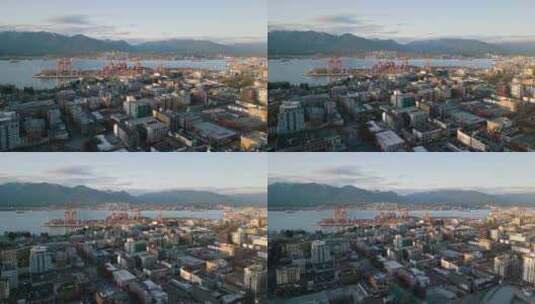 4K- 航拍温哥华港高清在线视频素材下载