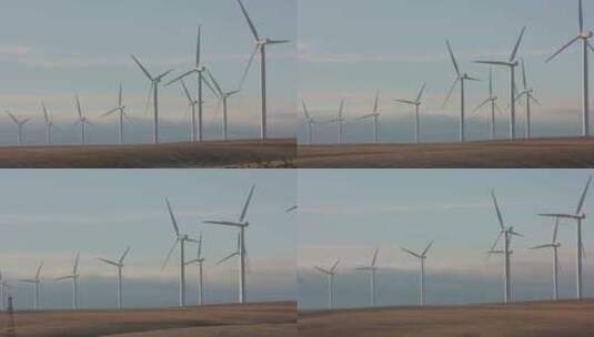 风力涡轮机，风电场，涡轮机，生态高清在线视频素材下载