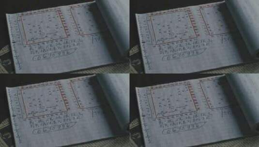 写在笔记本上的图形和代码高清在线视频素材下载