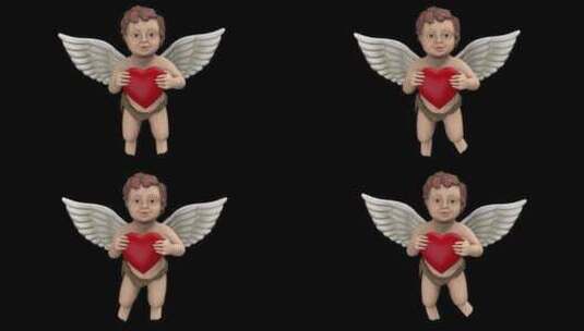 带红心环的丘比特高清在线视频素材下载