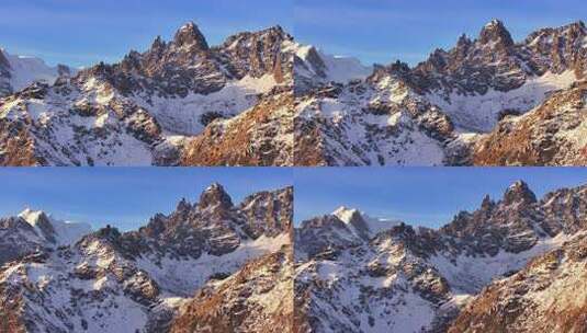 航拍高原雪山山峰高清在线视频素材下载